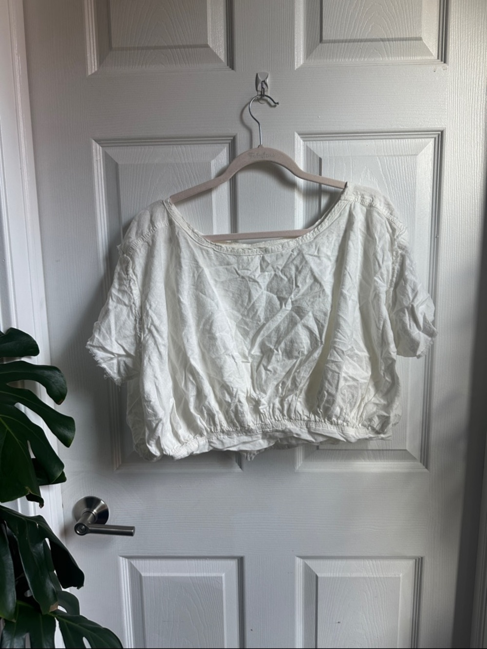 FreePeople bubble hem White Peasant Top small